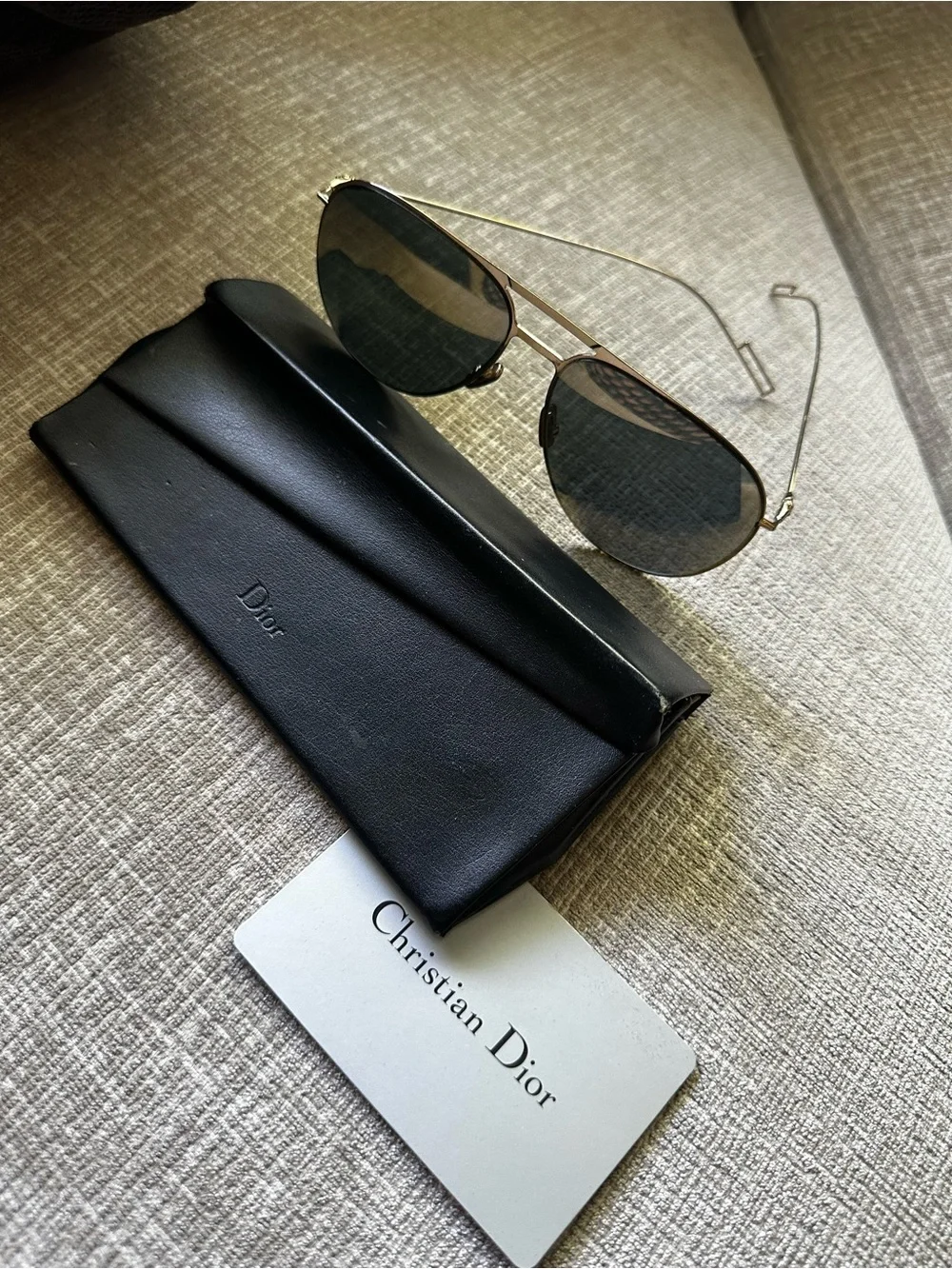 Christian Dior Aviators and Sunglasses Case 100% Authentic Unisex